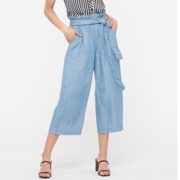 🆕Sz 10,12,14 Paperbag Cropped Wide Leg Pant - Picture 4 of 8